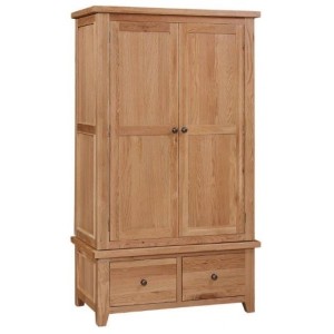 Canterbury Wax Oak Furniture Double Wardrobe Canterbury Wax Oak Furniture Double Wardrobe