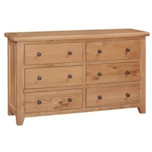 Canterbury Wax Oak Furniture 6 Drawer Wide Chest Canterbury Wax Oak Furniture 6 Drawer Wide Chest