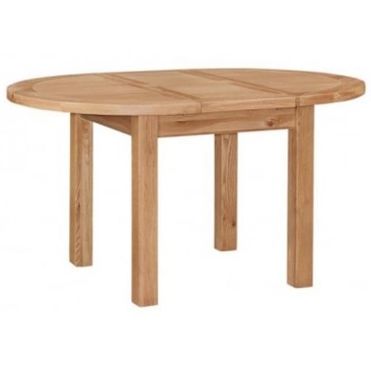 Canterbury Wax Oak Furniture Round Extending Dining Table
