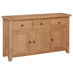 Canterbury Wax Oak Furniture 3 Door 3 Drawer Sideboard