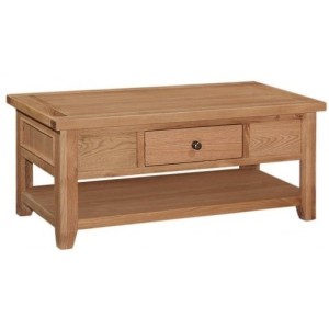 Canterbury Wax Oak Furniture Coffee Table with Drawer Canterbury Wax Oak Furniture Coffee Table with Drawer