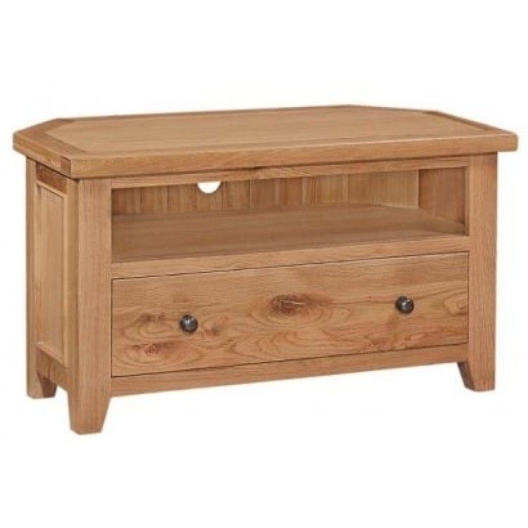 Canterbury Wax Oak Furniture Corner TV Unit