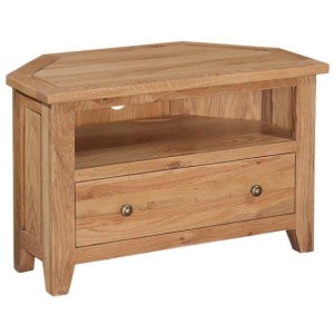 Mini Canterbury Oak Furniture Corner TV Unit Mini Canterbury Oak Furniture Corner TV Unit