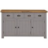 Fairford Grey Painted Furniture 4 Drawer 3 Door Sideboard