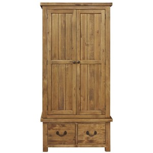 Fairford Rustic Furniture Double Wardrobe with Drawers Fairford Rustic Furniture Double Wardrobe with Drawers