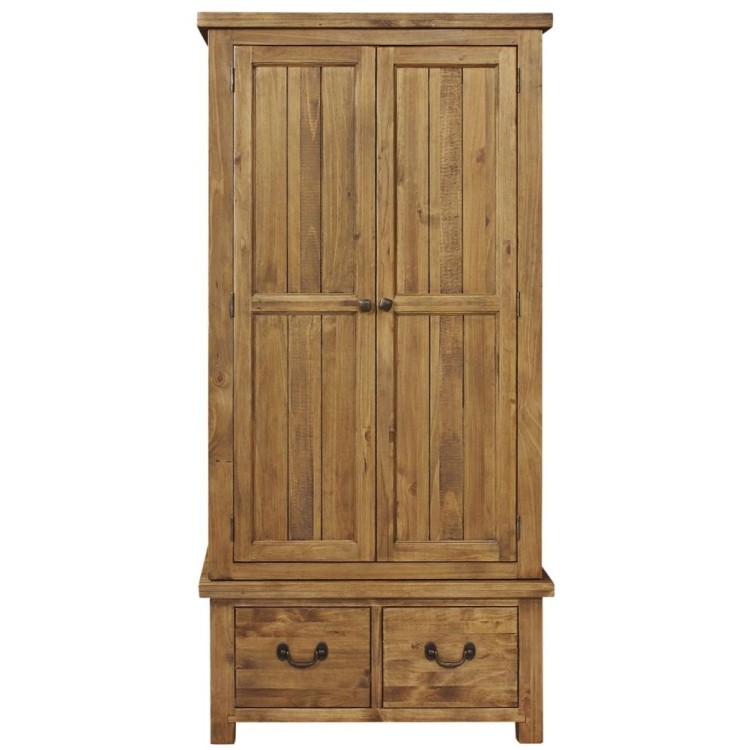 Fairford Rustic Furniture Double Wardrobe with Drawers