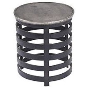 Ferro Graphic Silver Circular Side Table Ferro Graphic Silver Circular Side Table