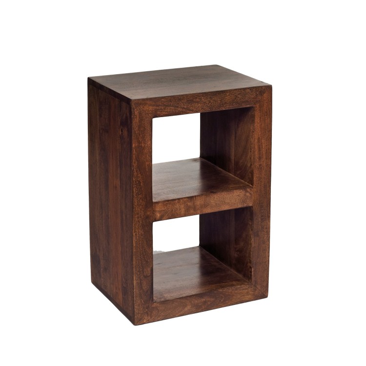 Toko Dark Mango Furniture Two Hole Cube Display Unit Toko Dark Mango Furniture Two Hole Cube Display Unit