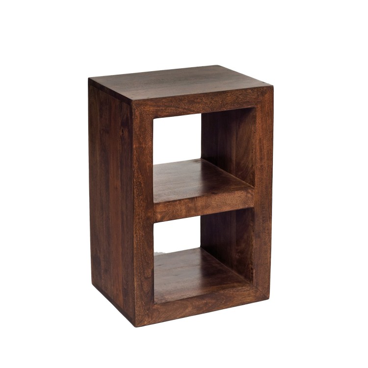 Toko Dark Mango Furniture Two Hole Cube Display Unit