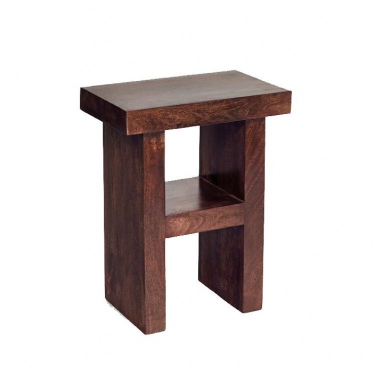 Toko Dark Mango Furniture H Shaped Corner Table