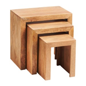 Toko Light Mango Furniture Nest of 3 Tables - PRE ORDER Toko Light Mango Furniture Nest of 3 Tables - PRE ORDER