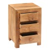 Toko Light Mango Furniture 3 Drawer Bedside Cabinet