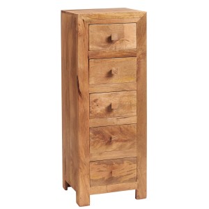 Toko Light Mango Furniture 5 Drawer Tall Boy Chest Toko Light Mango Furniture 5 Drawer Tall Boy Chest