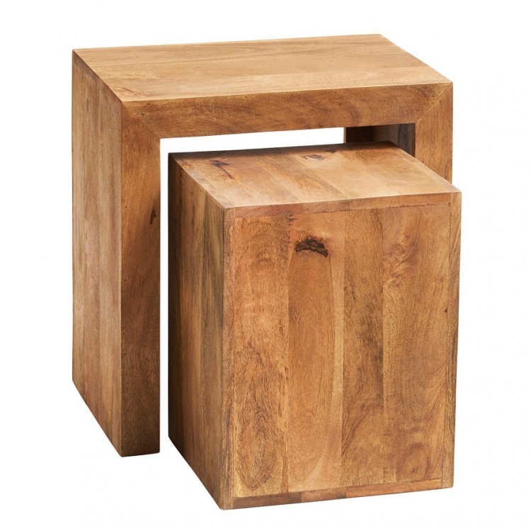 Toko Light Mango Furniture Cubed Nest of Tables