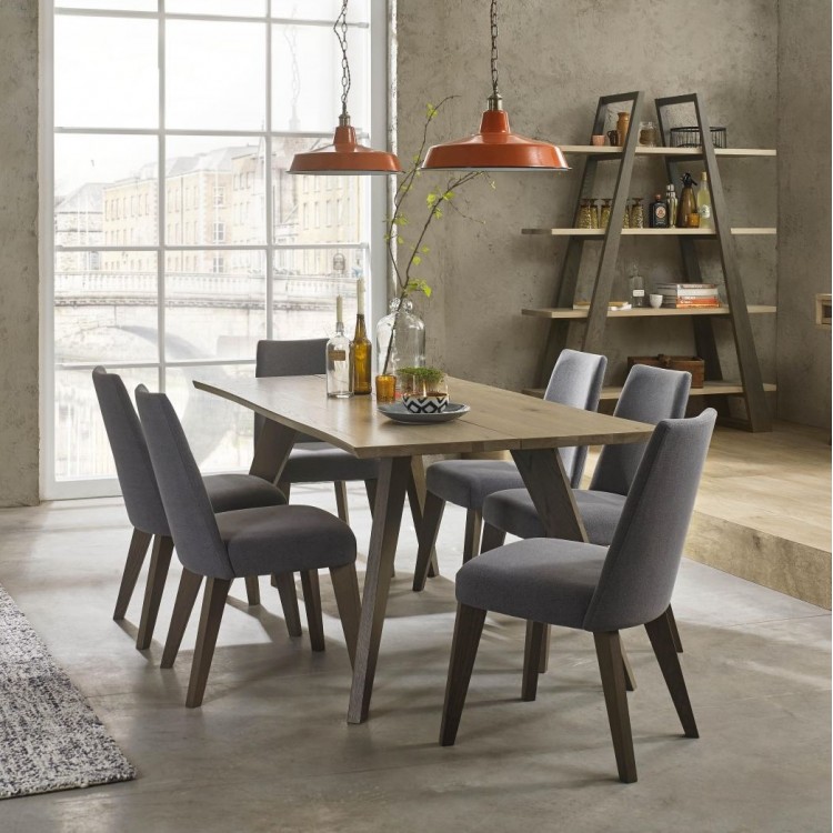 Bentley Designs Cadell Oak 6 Seater Dining Table Chair Set Oak Furniture House