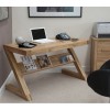 Z Solid Oak Furniture Computer Desk & Narrow Bookcase Set 
