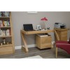 Z Solid Oak Furniture Small Computer Desk & Narrow Bookcase Set  