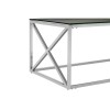 Premier Housewares Allure Chrome & Black Glass Cross Leg Coffee Table 5502576