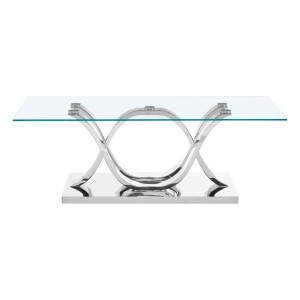Premier Housewares Allure Chrome & Glass Inverted Curve Base Coffee Table 5502582