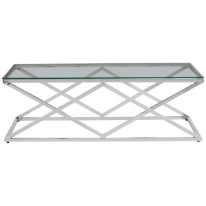 Allure Chrome & Glass Inverted Prism Coffee Table Premier Housewares Allure Chrome & Glass Inverted Prism Coffee Table 5502548