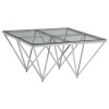 Premier Housewares Allure Chrome & Glass Spike Base Coffee Table 5502554