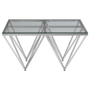 Allure Chrome & Glass Spike Base Coffee Table Premier Housewares Allure Chrome & Glass Spike Base Coffee Table 5502554