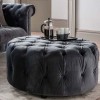 Vida Living Furniture Darby Grey Velvet Round Footstool Dby-314-GY