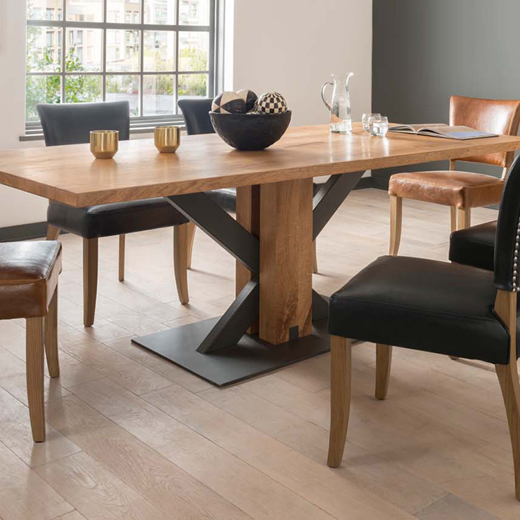 Vida Living Lindau Oak & Steel Furniture