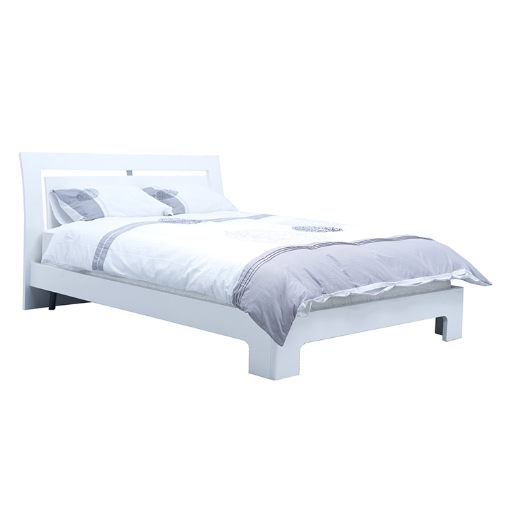 Vida Living Newport White High Gloss 4ft6 Double Bed Vida Living Newport White High Gloss 4ft6 Double Bed