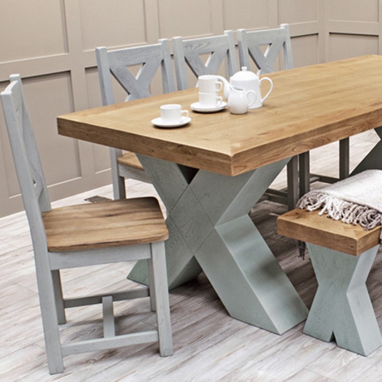 Vida Living Monroe Grey Painted & Oak Furniture