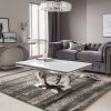 Vida Living Orion Chrome & Glass Living Room Furniture Set Ori-009-WH+Ori-007-WH+Ori-008-WH