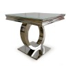 Vida Living Orion Chrome & Glass Console & Coffee Table Set Ori-009-WH+Ori-007-WH