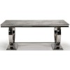 Vida Living Arianna Grey Marble 200cm Dining Table & 4 Belvedere Pewter Chairs Ari-200-GY+Bel-111-GY(4)