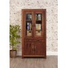 Mayan Walnut Furniture Large Glazed Bookcase CWC01D