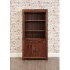 Mayan Walnut Furniture Large Glazed Bookcase CWC01D