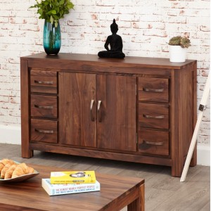 Mayan Walnut Furniture Six Drawer Sideboard Mayan Walnut Furniture Six Drawer Sideboard CWC02A