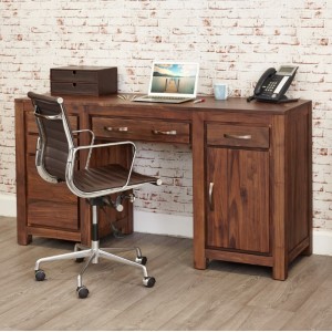 Mayan Walnut Furniture Twin Pedestal Computer Desk Mayan Walnut Furniture Twin Pedestal Computer Desk CWC06B