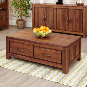 Mayan Walnut Furniture Low Four Drawer Coffee Table Mayan Walnut Furniture Low Four Drawer Coffee Table CWC08B