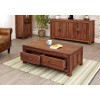 Mayan Walnut Furniture Low Four Drawer Coffee Table CWC08B