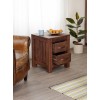 Mayan Walnut Furniture Two Drawer Lamp Table CWC10B