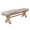 Heritage Smoked Oak Furniture Natural Cushion Upholstered Large Bench