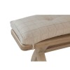 Heritage Smoked Oak Furniture Natural Cushion Upholstered Large Bench 