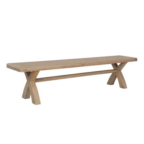 Heritage Smoked Oak Furniture Large Cross Leg Dining Bench