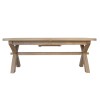 Heritage Smoked Oak Furniture Large Extending Cross Leg Dining Table