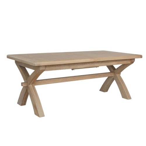 Heritage Smoked Oak Furniture Large Extending Cross Leg Dining Table