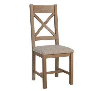 Heritage Smoked Oak Furniture Natural Cross Back Dining Chair (Pair)