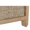 Heritage Smoked Oak Furniture Corner Hall Bench with Wicker Basket