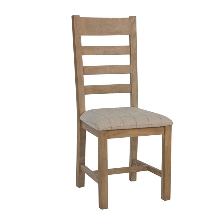 Heritage Smoked Oak Furniture Natural Ladder Back Dining Chair (Pair)