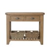 Heritage Smoked Oak Furniture 2 Drawer Console Table