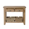 Heritage Smoked Oak Furniture 2 Drawer Console Table